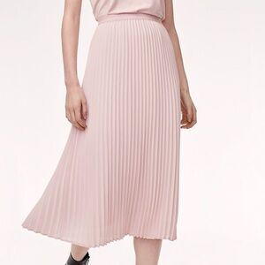 Babaton Pleated Midi Skirt in Soft Pink